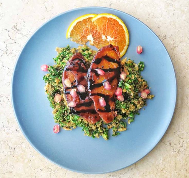 Orange Glazed Mock Duck with Quinoa