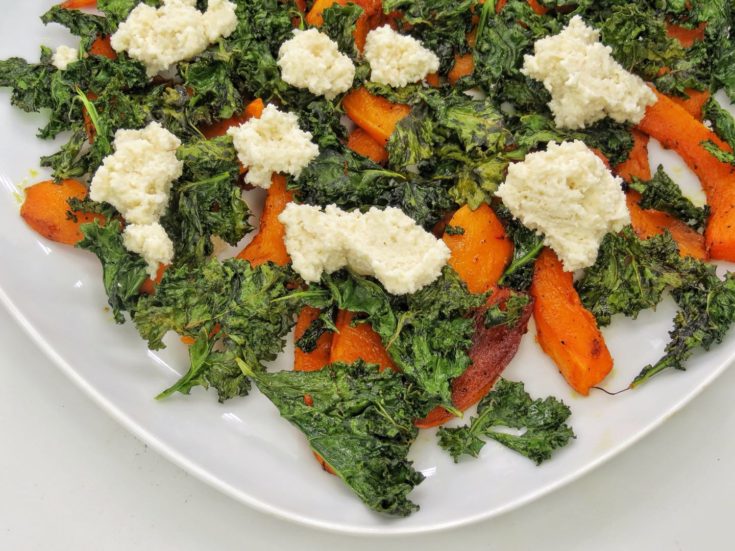 Roasted Pumpkin & Kale Salad with Macadamia Ricotta