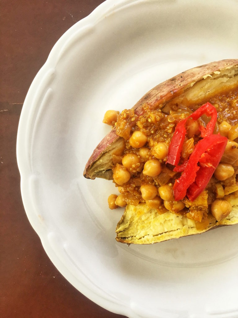 chickpea stuffed sweet potato